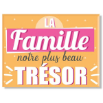 Les Tr&eacute;sors De Lily [A3368] &ndash; keraamiline magnet  Family  kollane (Perekond, meie suurim aare) - 8x6 cm kollane