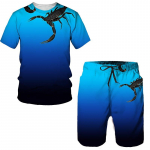 Uus suvine &uuml;lisuur meeste spordir&otilde;ivaste &uuml;likond 3D Scorpion Print T-s&auml;rk/l&uuml;hikesed p&uuml;ksid/ vabaajar&otilde;ivad Fitness Sport 2tk komplektid Meeste dressid 3XL