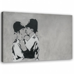 L&otilde;uenditr&uuml;kk Banksy Kissing Policemen 60x40 hall v&auml;rv