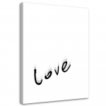 L&otilde;uenditr&uuml;kk Love Love Typography Inscription 40x60 must/valge