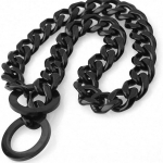 15 mm tugev 18K kuldne luksuslik koera kaelarihm, vastupidav roostevabast terasest kuuba ketiga kaelarihmad keskmise suurusega koertele rottweiler Bully 34 inch must