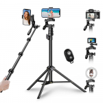 APEXEL 180 cm/70 tolli Selfie Sticki statiivi alus, alumiiniumsulamist koos kaugp&auml;&auml;stiku asendusega must