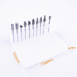 10tk komplekt Tekstuur tsementeeritud karbiid p&ouml;&ouml;rlev viil Jade puidut&ouml;&ouml;tlemine metalli nikerdamine poleerimine volfram teras lihvimispea materjal 3X6mm Rotary Burrs Grit 1000