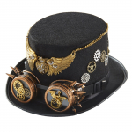 Steampunki m&uuml;ts Steampunki peak&uuml;barad meestele koos prillidega Steampunk ajar&auml;nduri m&uuml;ts Steampunk aksessuaarid Halloweeni pidu must