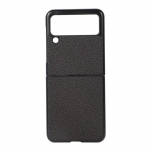 3D Ebakorrap&auml;rane Granuleeritud Tekstuur Kommi V&auml;rvi Nahast Telefoni&uuml;mbris Samsung Galaxy Z Fold 3 5G Z Flip 3 jaoks &Otilde;huke Kaitsekate For Samsung Z Flip sinine