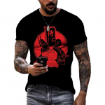 Suvised Retro Cool Warriori graafilised t-s&auml;rgid Meestele Mood vabaaja isiksus Karm mees 3D-prindiga O-kaelusega l&uuml;hikeste varrukatega T-s&auml;rgid Topid S