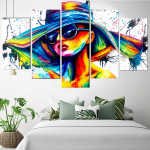 5 t&uuml;kki seinakunsti l&otilde;uendimaal v&auml;rviline abstraktne tegelane plakat m&uuml;tsis naine moodne kodu elutuba magamistuba modulaarsed pildid 20X35 20X45 20X55cm