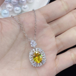 BELLA BOX kollane tuvimuna tsirkoonist inkrusteeritud purustatud tsirkooniga kerge luksuslik moe ripats kaelakee naistele kaunistused Necklace+Pendant kuld