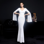 Banquet Slim Fishtail Elegant Party Pikk Kleit &Otilde;htukleidid S valge