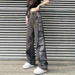 Bear Printed Cargo Jeans Y2K High Waist Streetwear 90S Baggy Teksad Naiste p&uuml;ksid Sirged teksad S must