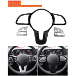 For Mercedes Benz A C E B Class GLB GLC GLE CLA GLA -2023 Car Steering Wheel Sports Styling Switch button Cover Sticker A Carbon fiber Color