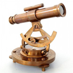 Messingist Alidade teleskoop 12,7 cm koos aluskompassiga