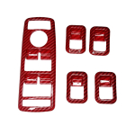 Red Carbon Fiber style Car Window Lift Button Frame For Mercedes Benz A B C E GLE GLA CLA GLK Class W176 W204 W212 W166 Red Carbon Fiber ABS brown