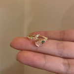 S&uuml;damest tsirkoonist lilledega s&otilde;rmus Lihtne armas romantiline reguleeritavad avatud s&otilde;rmused naistele moe-s&uuml;nnip&auml;eva ehted kingitused