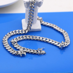 100% 925 Sterling h&otilde;be Moodne Mehe kaelakee Ripats Klassikaline Itaalia P&auml;ris paks Kuuba piitsakett 10MM 24 tolli meeste peoehted 55cm