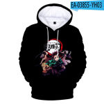 Anime Hoodie Demon Slayer Meeste Hoodie Prindiga topeltv&auml;rviline kapuuts Unisex dressipluus Harajuku Cartoon vabaaja topid M