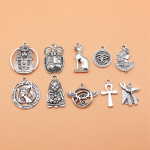 Charms ehete valmistamise tarvikud Horus Eye Ankh Cross Scarab Mobiiltelefoni ripats, isikup&auml;rastatud 10 tk/komplekt