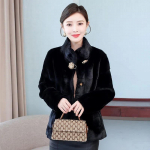 Kvaliteetne kunst naaritsa karusnahast mantel mood naiste talvejope l&uuml;hike paksendatud imitatsioon naaritsa samet karvane Hoiab soojas mantel XXXL