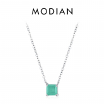 Modian 925 Sterling Silver klassikaline v&otilde;lu turmaliini ketiga kaelakee naistele pulmaehted karbi ripatsiga kaelakeedega h&otilde;be