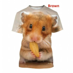 Hipster Hamster Mustriga Laste T-s&auml;rk Hiire Hiired Graafiline T-s&auml;rk meestele Mood 3D Cricetinae Print T-s&auml;rgid Armsad loomatopsid 4XL