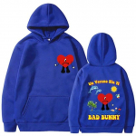2022. aasta uus Bad Bunny Unisex naiste tr&uuml;kitud kapuuts Fashion Street Hip Hop Hoodie dressipluus Unisex Kvaliteetne kuum m&uuml;&uuml;k Unisex kapuuts L