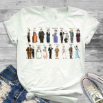 Downton Abbey Characters valged unisex T-s&auml;rgid S