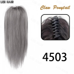 MERISIHAIR S&uuml;nteetiline must poolhobusesaba Waterfall Straight Hair Claw Clip Juuksenipp hobusesaba juuste pikendamiseks kuumakindel naiste pidusaba 35cm