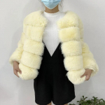 Naaritsa mantlid Naiste kunstkarusnaha mantel Talvine kohev l&uuml;hike mantel Kunstkarusnahast jope Daami karvane mood Luksuslik O-kaelusega pikkade varrukatega kardigantopsid High Street jakk S beež