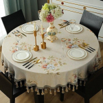 Elegantne Lilleline Laudlina &Uuml;mmargusele Lauale Tuttidega Jacquard S&ouml;&ouml;gilaua Kohvilaua Kate Pidudeks Kodu Kaunistuseks 120cm-Round