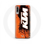 Valge oranži taustaga &uuml;mbris Samsung Galaxy A50 KTM Logo jaoks