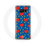 Coque pour Samsung Galaxy S8 Plus BTS Bangtan Gar&ccedil;ons BT21 TATA de V Fond Bleu