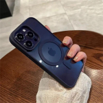 Luksuslik Magsafe'i l&auml;bipaistev &uuml;mbris iPhone'ile 16 15 14 13 12 11 Pro X XS XR Max Mini 7 8 Plus SE 2022 Magnetiline juhtmevaba laadimiskate iPhone 13 tumelilla v&auml;rv