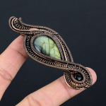 Natural Labradorite, Black Onyx Handmade Copper Wire Wrap Pendant 3.54 m3t02