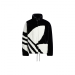 Adidas Originals karusnahkjakk triibulise lukuga ja p&uuml;stkraega Unisex pealisr&otilde;ivad Must HR3483 S