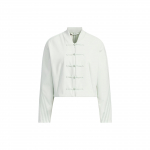 Adidas X Samuel Gui Yangi koost&ouml;&ouml; Samuel Gui Yangi jope puhta n&ouml;&ouml;pkinnituse ja l&uuml;hikese disainiga Naiste &uuml;ler&otilde;ivad Linane-roheline JF6665 XS