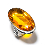 Natural Honey Topaz Gemstone Handmade 925 Sterling Silver Gift Ring Size 8 b8a05
