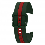 20 mm triibuga silikoonrihm Samsung Galaxy Watch 5 4/Galaxy Watch 4 Classic jaoks 42 mm 46 mm nutikella rihm Galaxy Watch 6/6 Classic jaoks punane/armee roheline v&auml;rv
