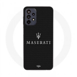 Coque Maniacase pour Samsung Galaxy A32 5g maserati blanc fond carbonne