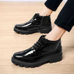 Meeste mustad nahast saapad, vabaaja lahedad pahkluukingad meestele EU:38 must