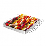 Roostevabast terasest kokkupandav grill kebabivarrastega BBQ vardas Kokkupandav grillvarraste komplekt toiduvalmistamiseks Folding skewer rack