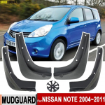 4x of Set Molded Mudflaps Splash Guards For Nissan Note E11 Gen 1 2004 - 2011 Mud flaps Fender Flares Mudguards Car Accessories