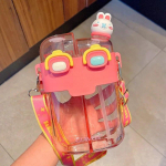 Joomapudel Suure mahutavusega Kahekordse sahtliga Plastikust K&otilde;rsiga Tass Lastele Kaasaskantav Kandmiseks Veepudel K&otilde;rge Iluga Joonisfilm V&auml;ljas 530ml