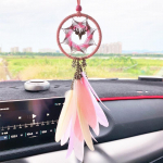 Autode rippuv ornament auto tahavaatepeegli kaunistus ripats, sulgedega, auto rippuv autodekoratsioon auto lisavarustus auto modifitseerimise kingitus