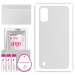 apgo Protective Skin Sticker for the back compatible with Tecno Pop 5S, Wrap Film, Foil, Vinyl - Pattern Transparent Carbon