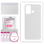 apgo Protective Skin Sticker for the back compatible with Infinix Hot 12 Play, Wrap Film, Foil, Vinyl - Pattern Transparent Carbon