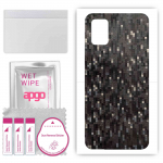 apgo Protective Skin Sticker for the back compatible with Samsung Galaxy A51 5G, Wrap Film, Foil, Vinyl - Pattern Carbon Black Pixel