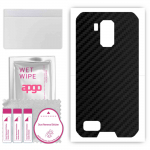 apgo Protective Skin Sticker for the back compatible with Ulefone Armor X7 Pro, Wrap Film, Foil, Vinyl - Pattern Carbon Black