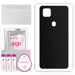 apgo Protective Skin Sticker for the back compatible with ZTE Blade V Smart, Wrap Film, Foil, Vinyl - Pattern Carbon Black