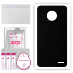 apgo Protective Skin Sticker for the back compatible with Motorola Moto E4, Wrap Film, Foil, Vinyl - Pattern Matte Black