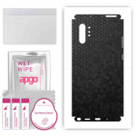 apgo Protective Skin Sticker for the back+sides compatible with Samsung Galaxy Note 10 Plus 5G, Full Wrap Film, Foil, Vinyl - Pattern Black Honeycomb